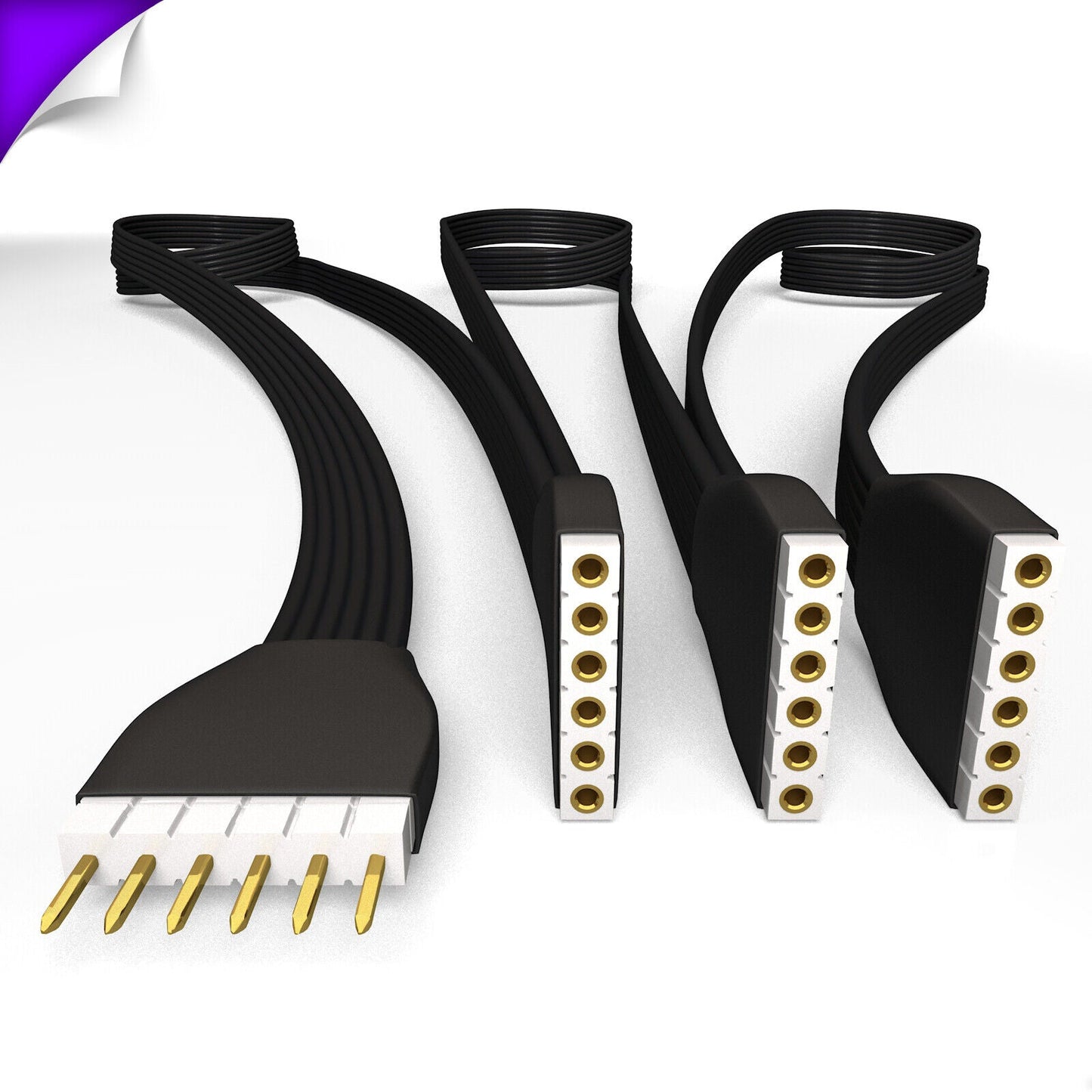 Plus V2 & V3 - SCHWARZES Parallelkabel | Mehrpunktsplitter 3,4,5,6,7,8+ Wege | in Fuß