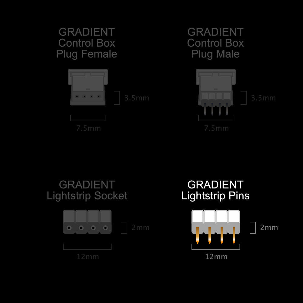 Gradient - Pin Strip | Male 4 Pin Single PCB