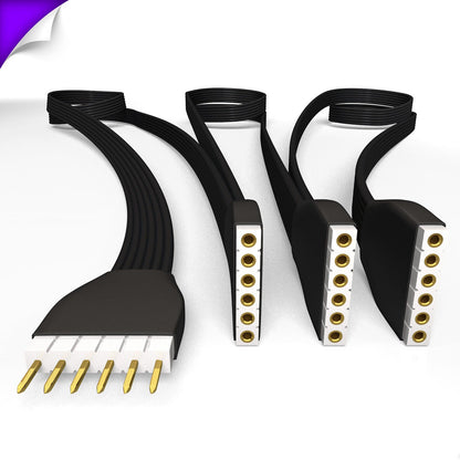 Plus V2 & V3 - Parallelle kabel | ZWARTE Multi Point Splitter 3,4,5,6,7,8+ weg | in voet 