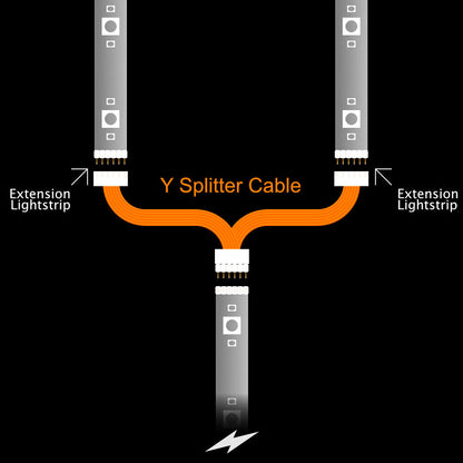 Plus V2 & V3 - Splitter WHITE | LIGHTSTRIP > Extension & Extension | in Meters