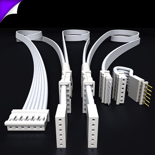 Plus V4 - Parallel Cable | WHITE Multi Point Splitter 3,4,5,6,7,8+ way | in Feet